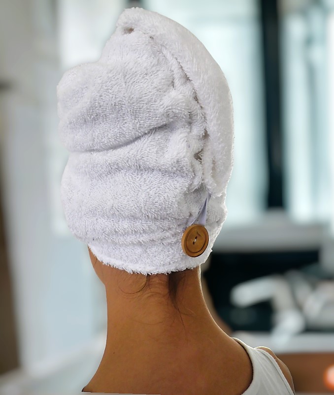 Serviette cheveux en éponge
