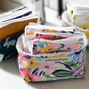 Panier et ses 7 lingettes lavables