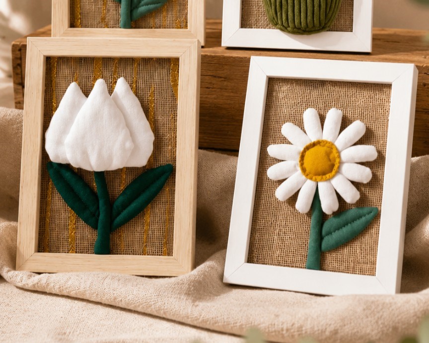 Fleurs en cadres décoratifs à poser